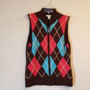 Argyle Zip Sweater Vest